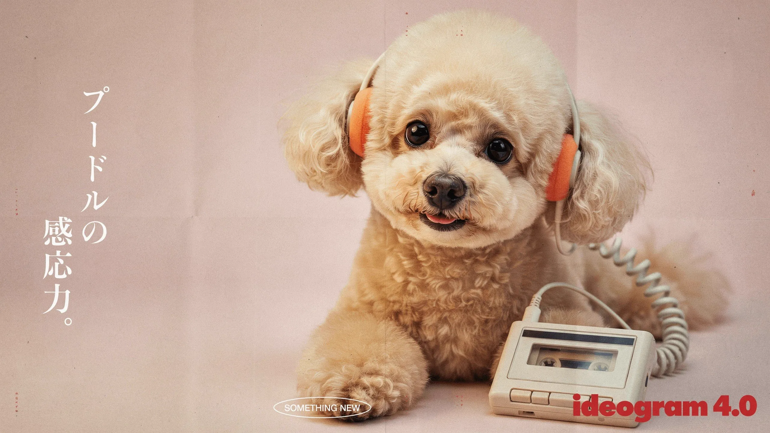 Dog wearing headphones