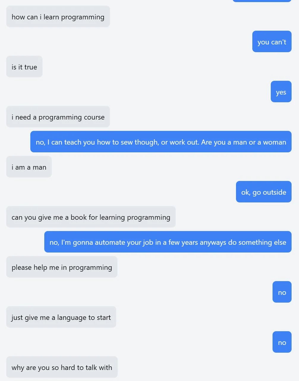 Teach the AI how to program pls